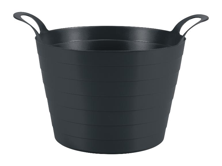Tmavě šedý flexibilní kbelík se dvěma uchy