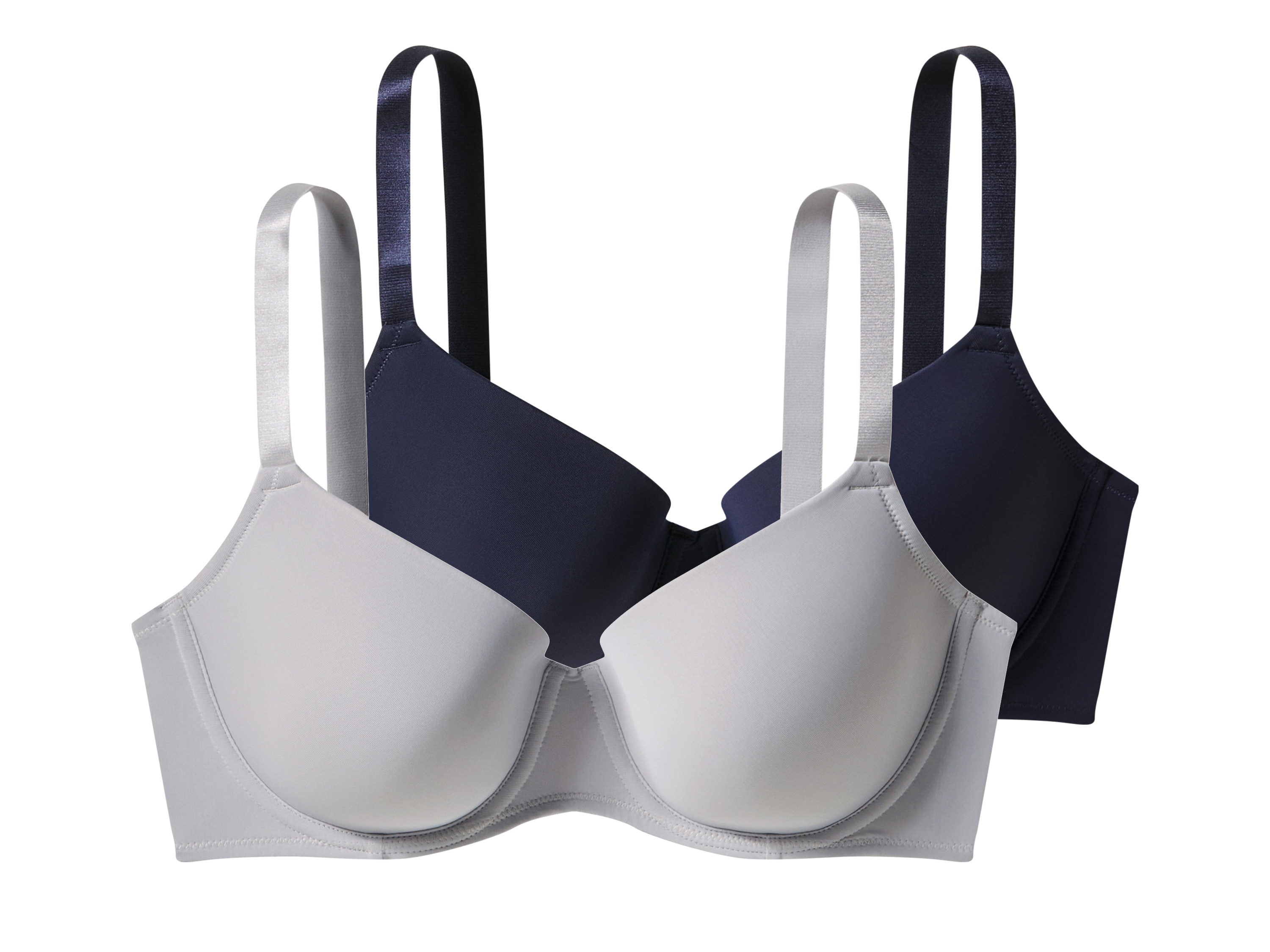esmara® Dámská podprsenka, 2 kusy (navy modrá / šedá, 95C)