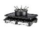 Sada raclette a fondue SilverCrest s osmi pánvemi a vidličkami.