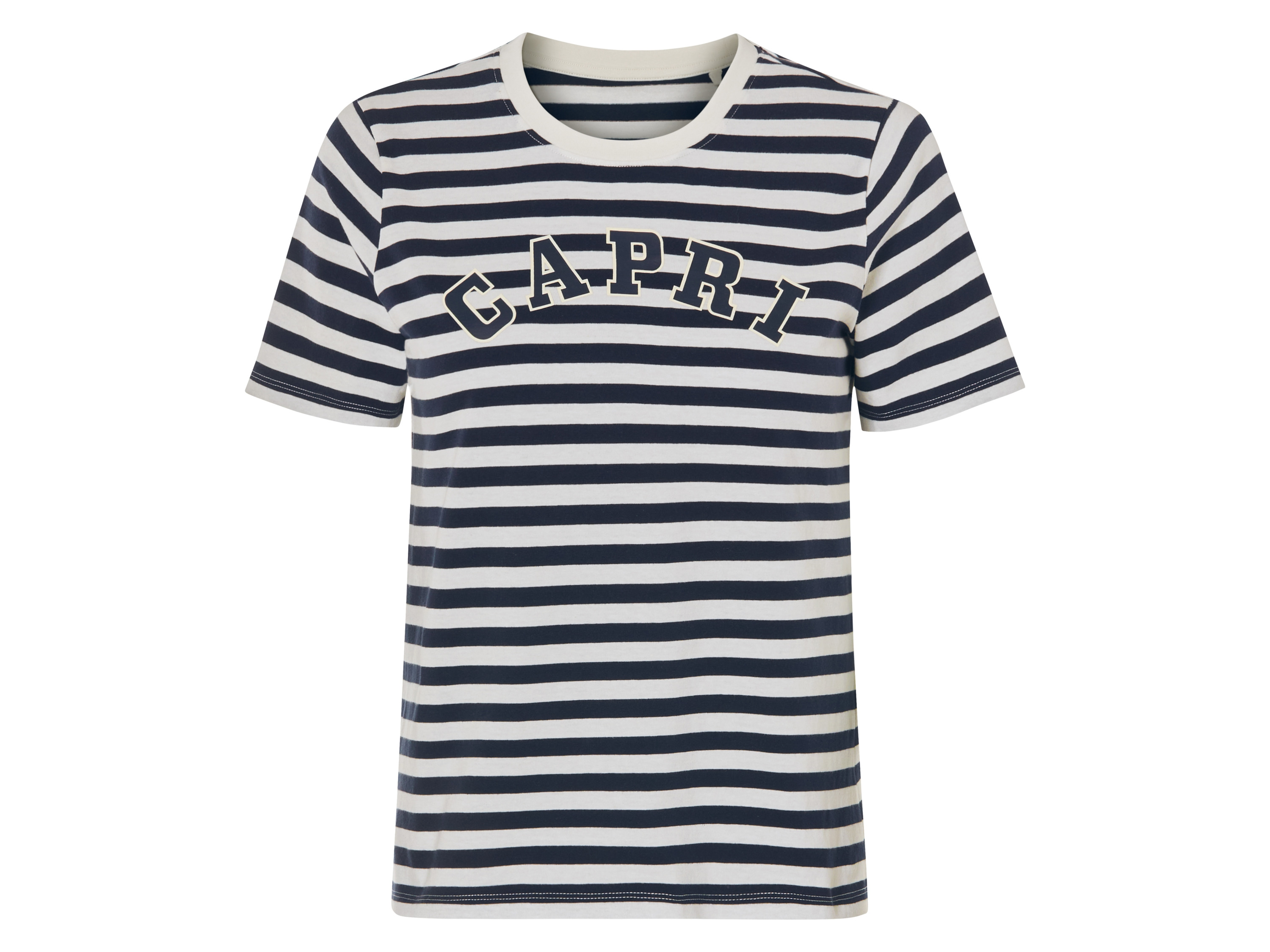 esmara® Dámské triko, z čisté bavlny (pruhy / navy modrá / bílá, S(36/38))
