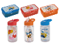 Obědové boxy a láhve Disney: Minnie, Pluto a Donald.