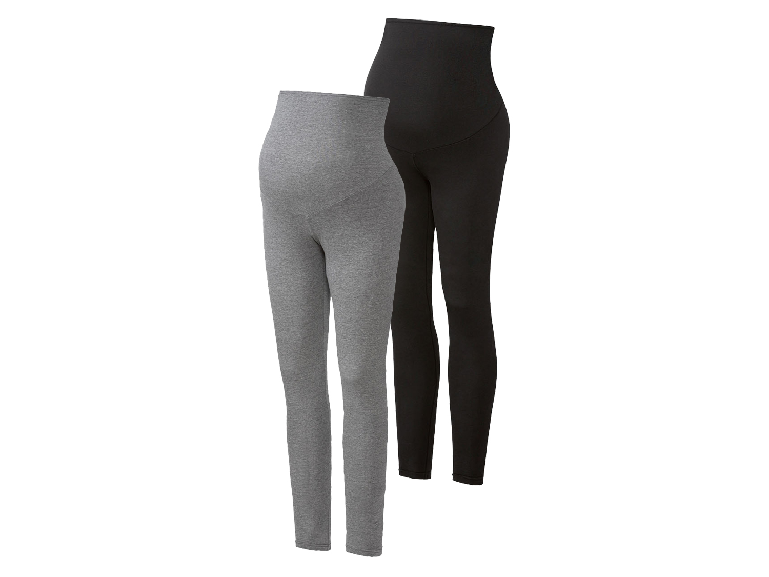 esmara® Dámské těhotenské legíny s BIO bavlnou, 2 kusy (Xs(32/34), černá/šedá)