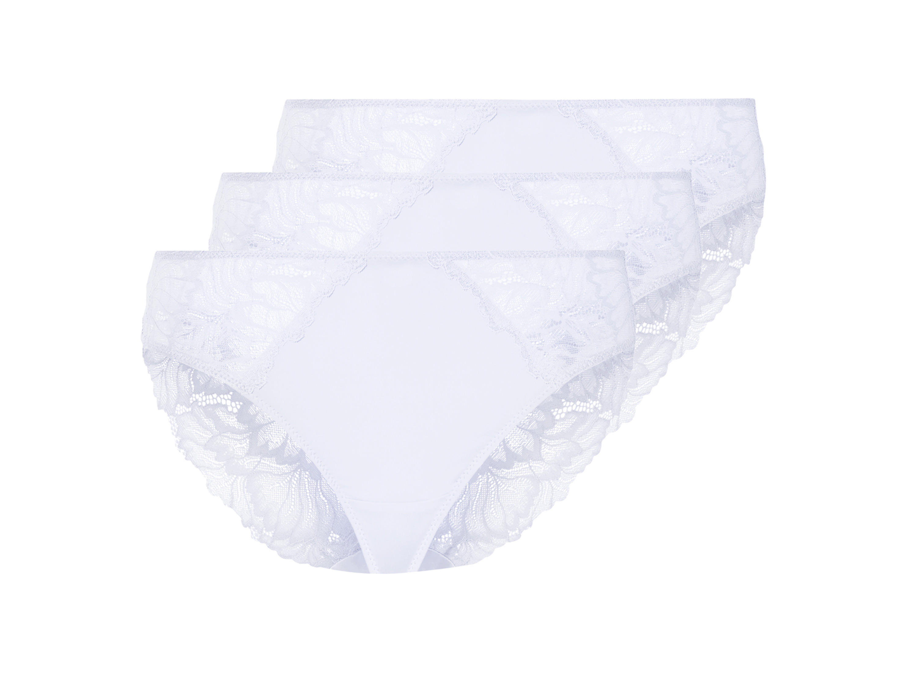 esmara® Dámské kalhotky s krajkou, 3 kusy (bílá, S (36/38))