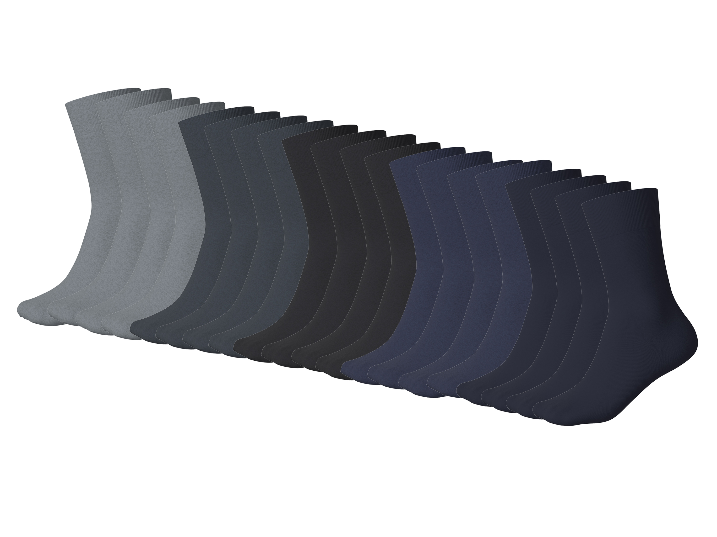 esmara Men Pánské ponožky, 20 párů (šedá / navy modrá, 43-46)