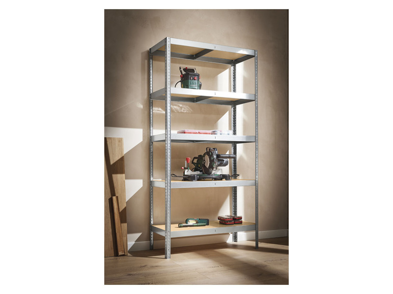  Zobrazit na celou obrazovku PARKSIDE® Sada vysokozátěžových regálů s 5 policemi, 180 x 90 x 40 cm, 2dílná - Obrázek 2