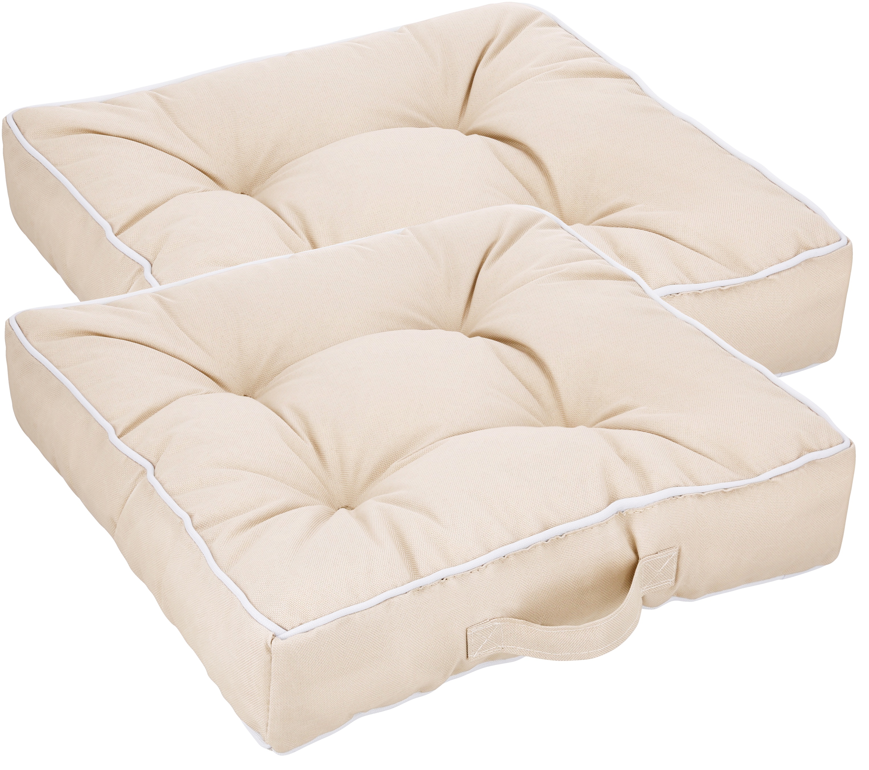 Livarno® Sada venkovních voděodpudivých podsedáků, 39 x 39 cm, 2dílná, béžová