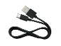 Černý nabíjecí kabel USB-A na USB-C stočený do tvaru osmičky.