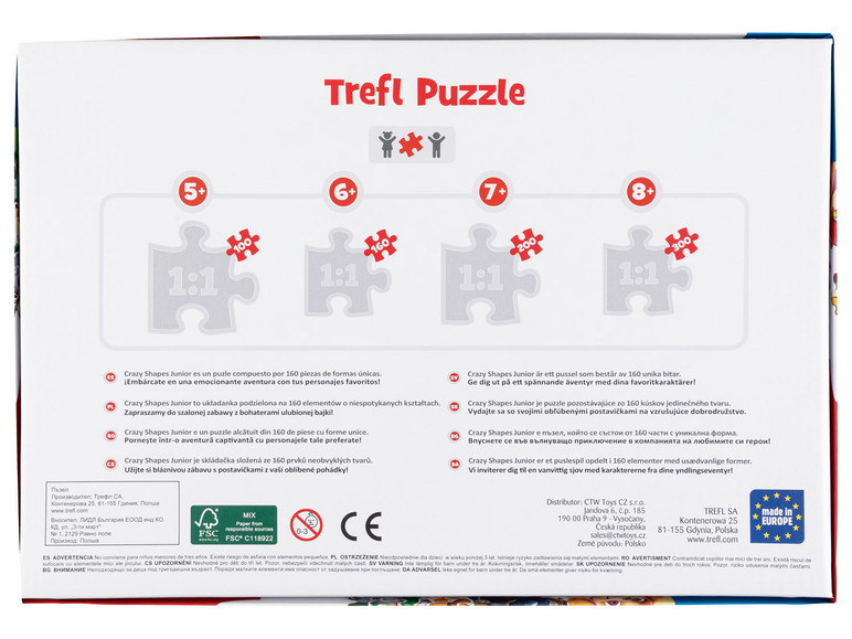  Zobrazit na celou obrazovku Trefl Dětské puzzle Junior Crazy Shapes, 160 dílků - Obrázek 5