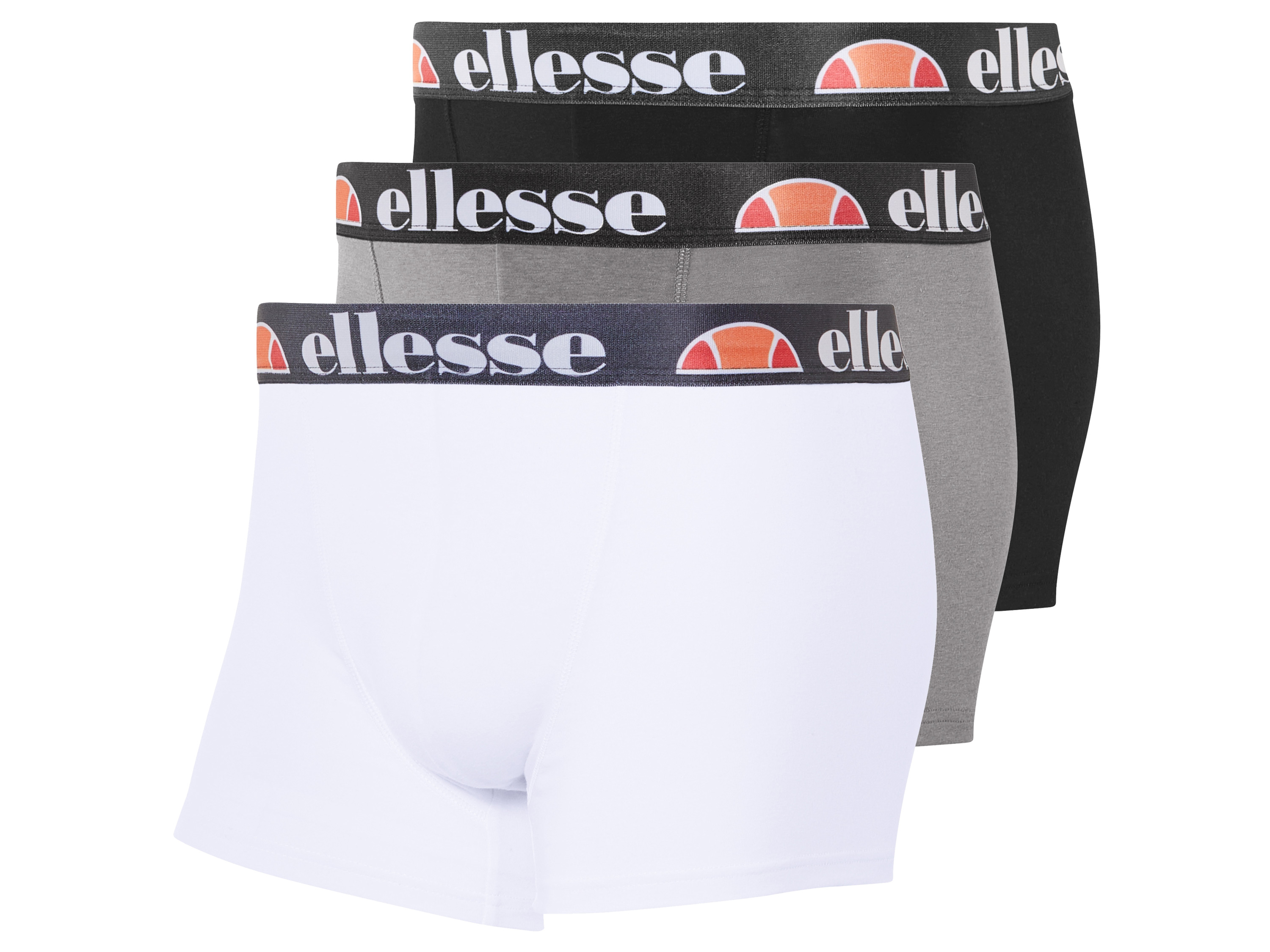 Ellesse Pánské boxerky, 3 kusy (černá/bílá/šedá, S)