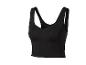 Černý sportovní crop top se širokými ramínky a výstřihem do V.