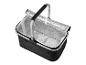 Černý piknikový koš s izolací a rukojetí.