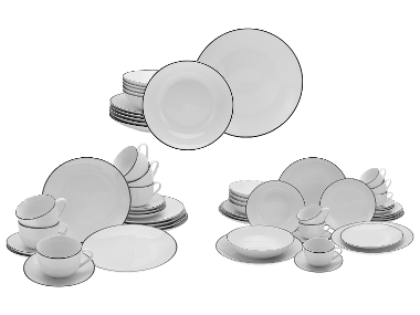 Creatable Jídelní servis Luna Black Line