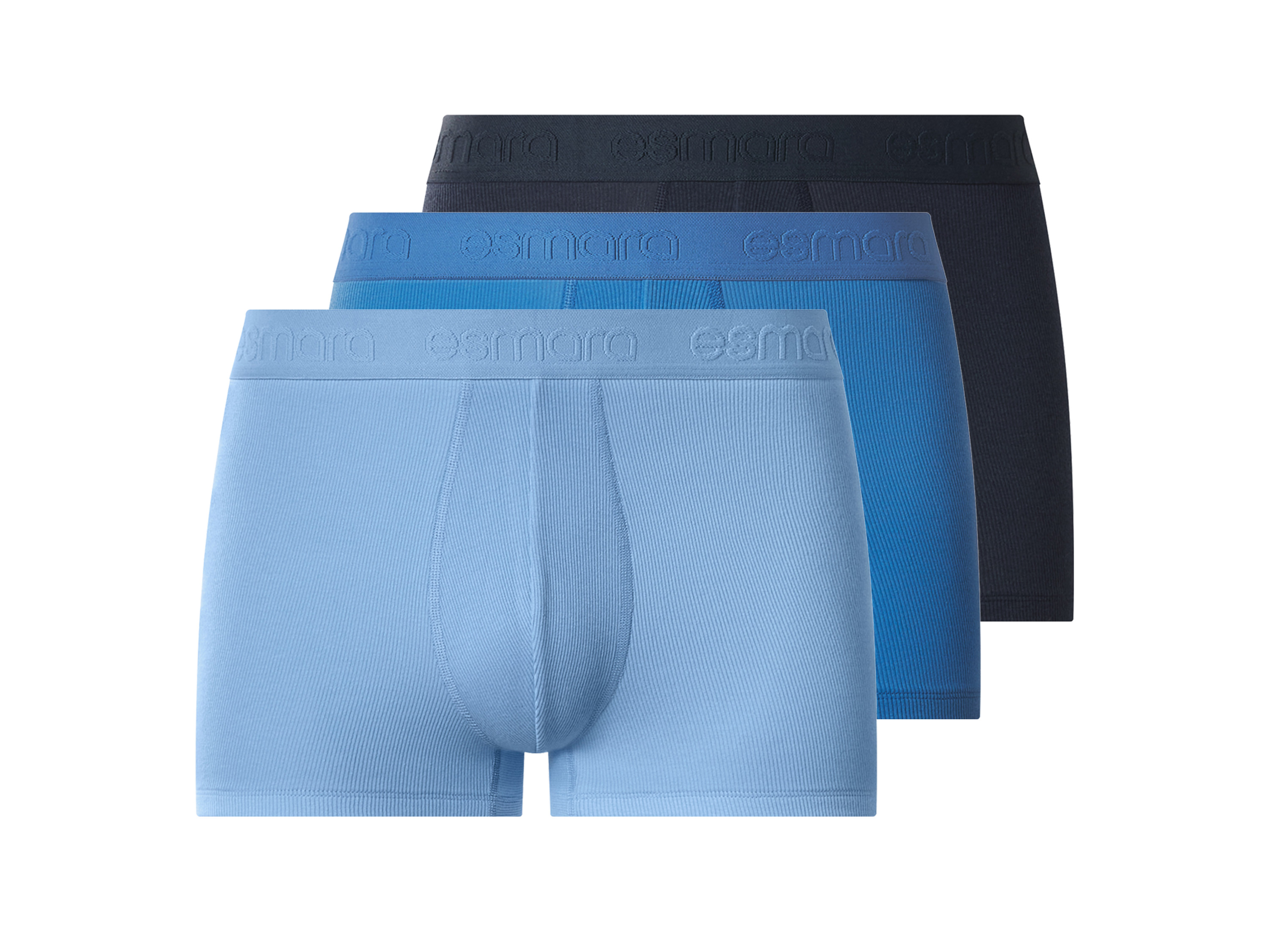 esmara Men PĂˇnskĂ© boxerky, 3 kusy (navy modrĂˇ / tmavÄ› modrĂˇ / svÄ›tle modrĂˇ, 4/S)