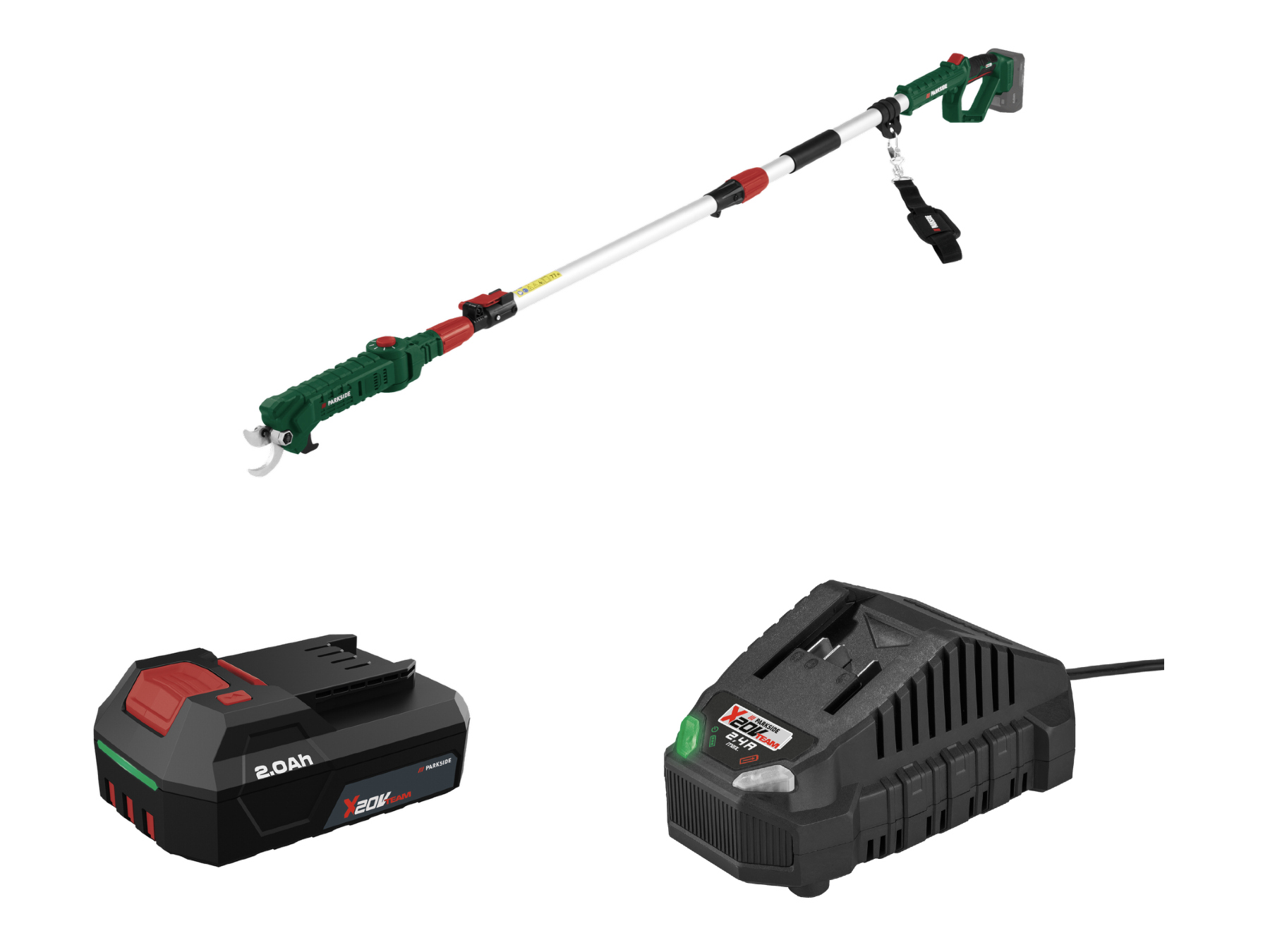 Parkside® Aku teleskopické nůžky na větve Pata 20-Li A1, 2 Ah