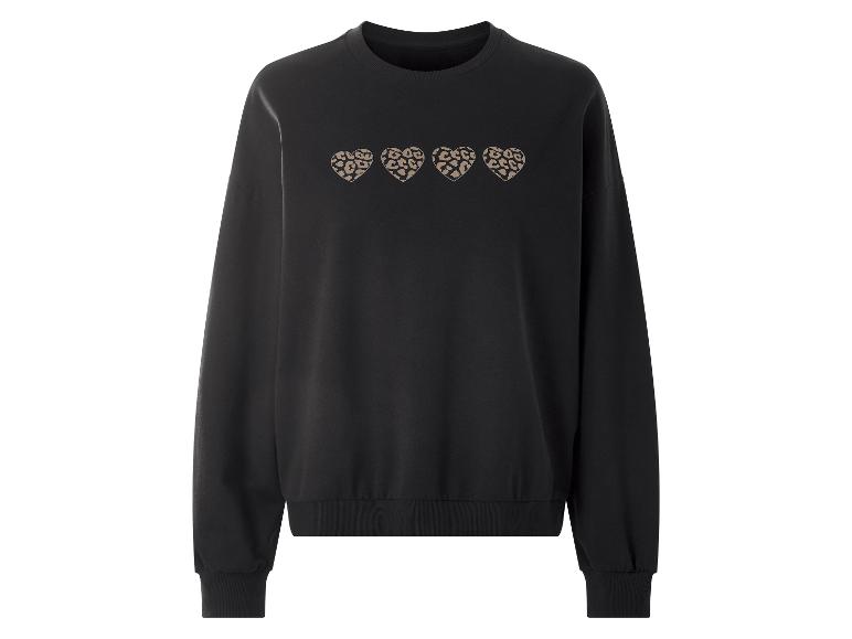 Černá mikina s leopardími srdíčky