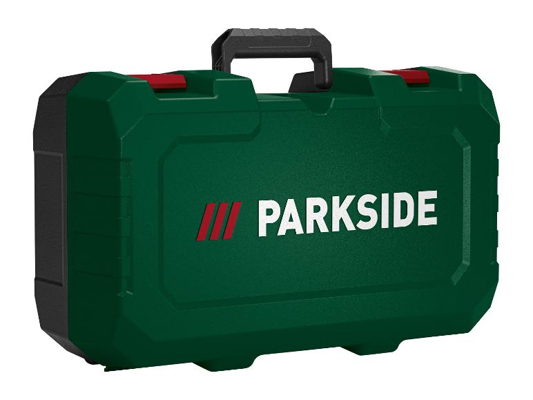 Zelený kufřík na nářadí Parkside.