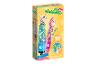 Krabička DIY Highlighters s jednorožcem a tučňákem, svítící žlutě.