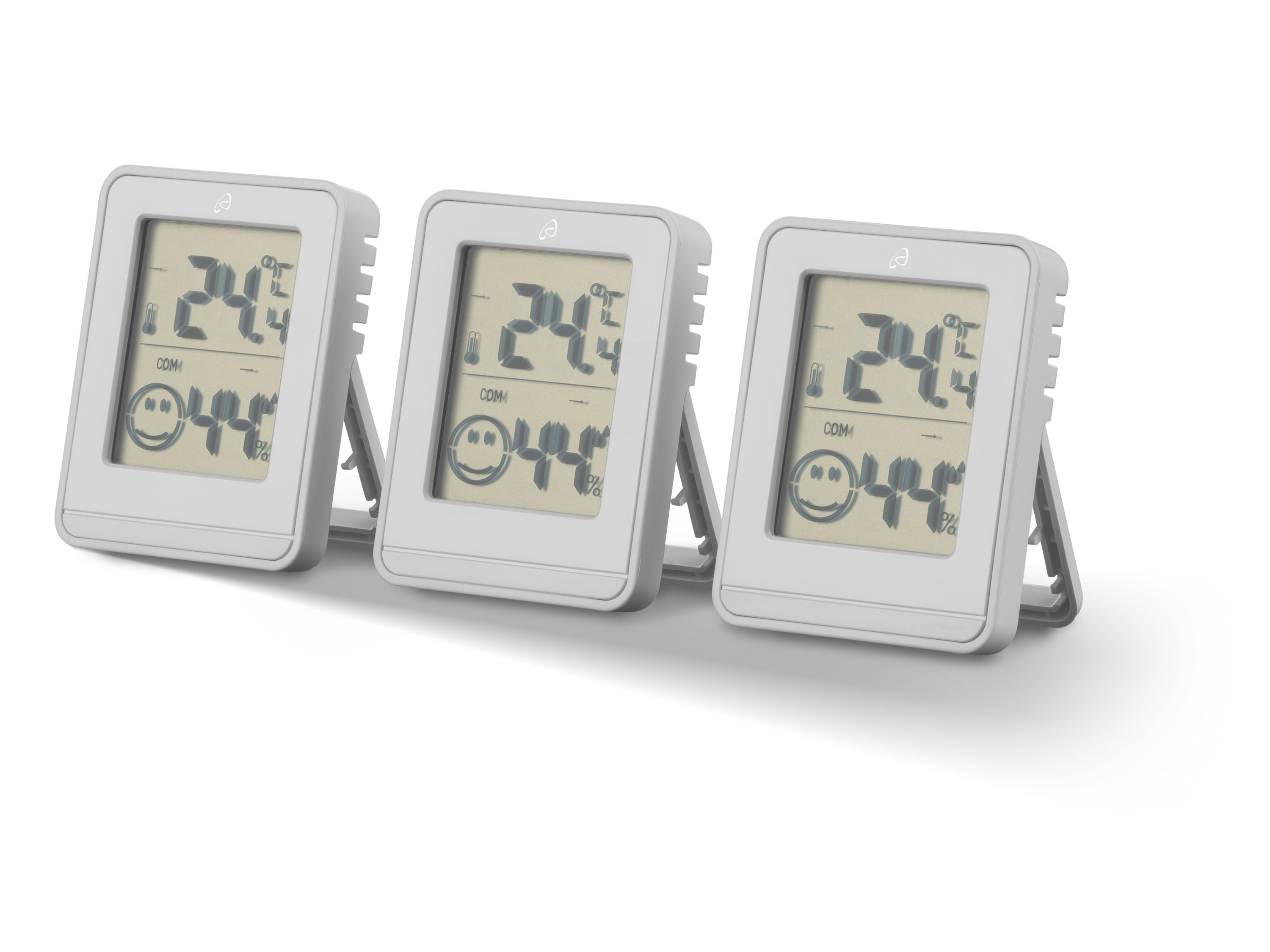 Auriol® Teploměr a vlhkoměr, 3dílná sada (bílá)