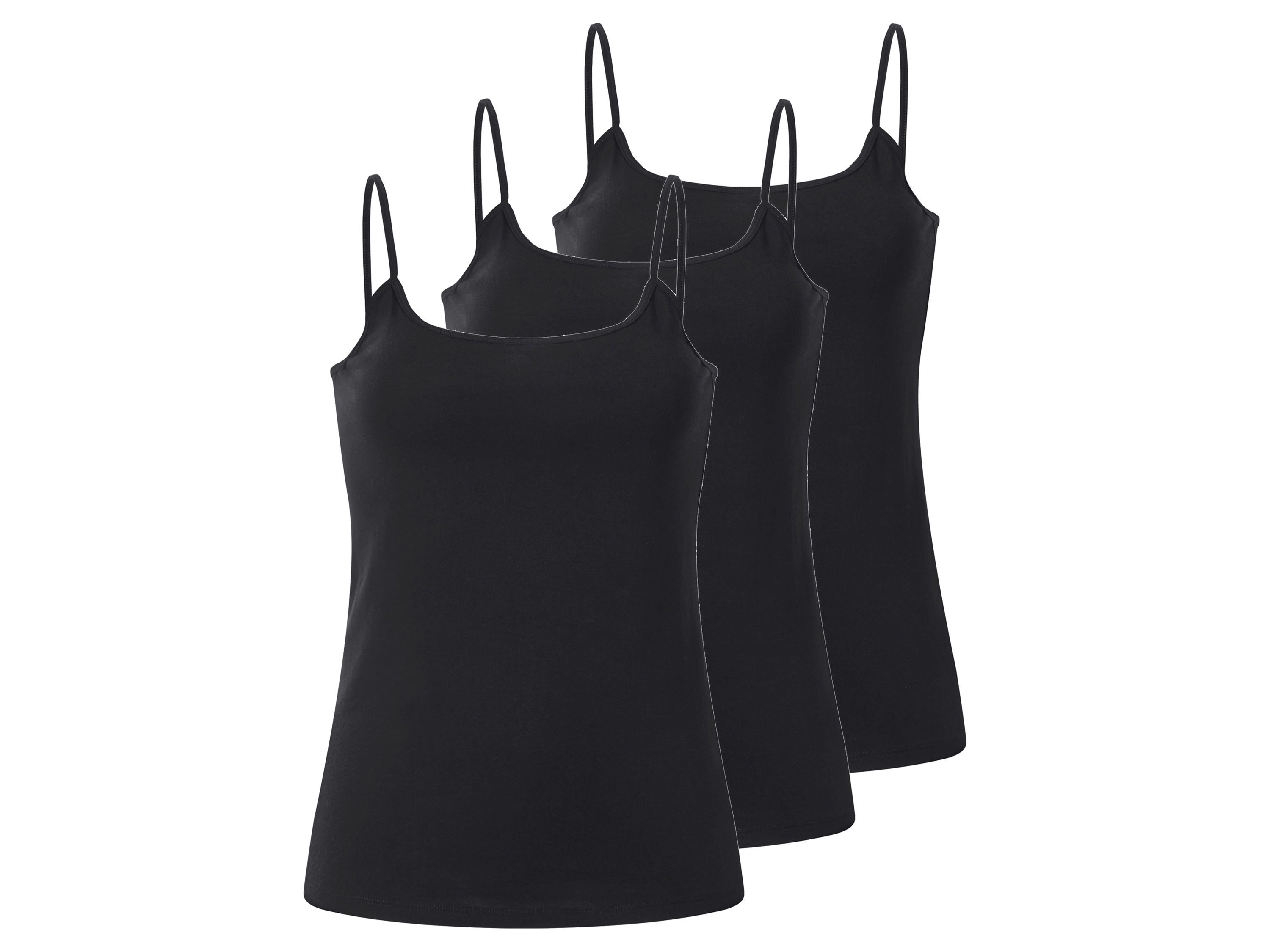 esmara® Dámský top se špagetovými ramínky, 3 kusy (černá, M(40/42))