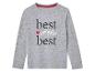 Šedé tričko s dlouhým rukávem s nápisem 'best of the best'.