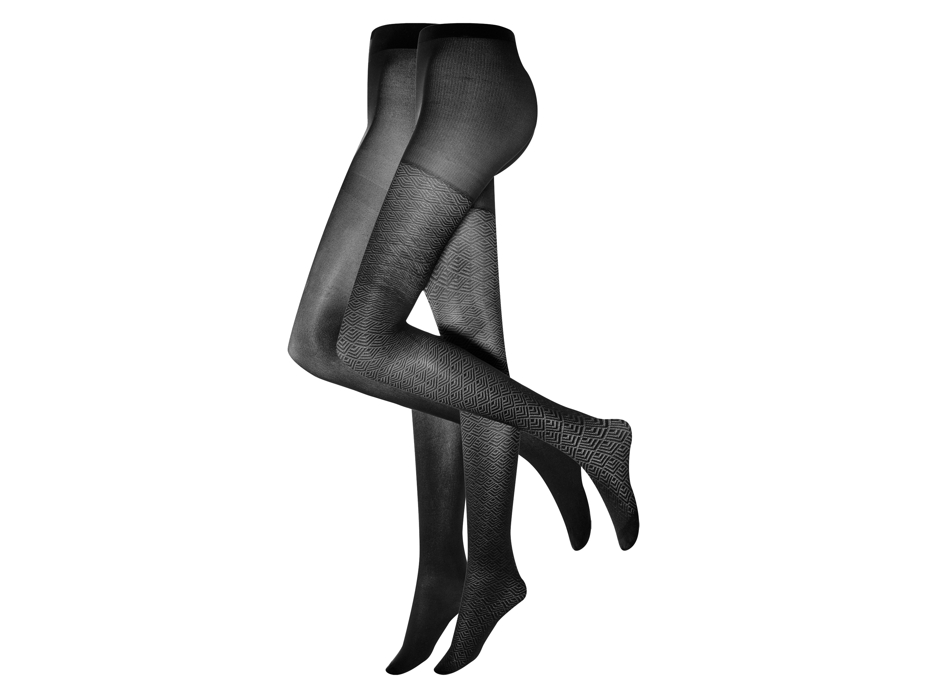 esmara® Dámské punčochové kalhoty, 2 kusy (geometrický vzor, S(36/38))