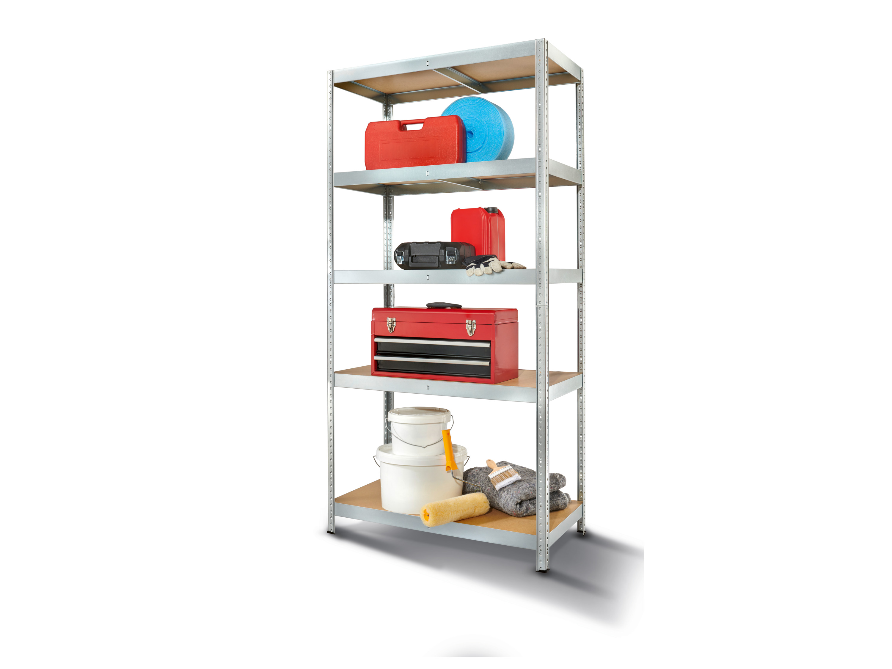 Parkside® Vysokozátěžový regál s 5 policemi, 180 x 90 x 45 cm