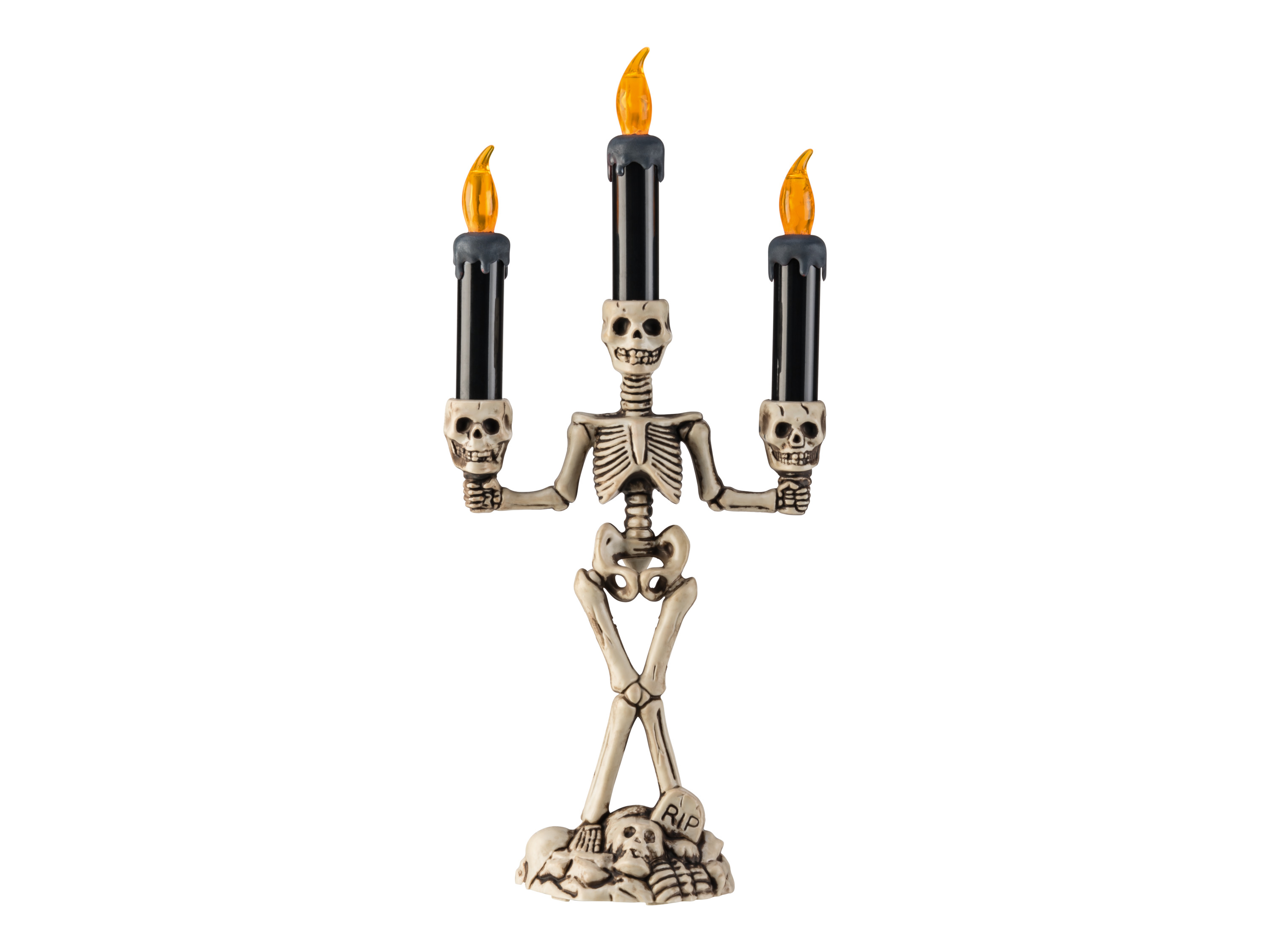Halloweenské LED světlo (svícen skeleton)