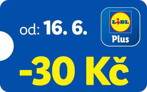 Lidl Plus kupón: Od 16.6., sleva 30 Kč.