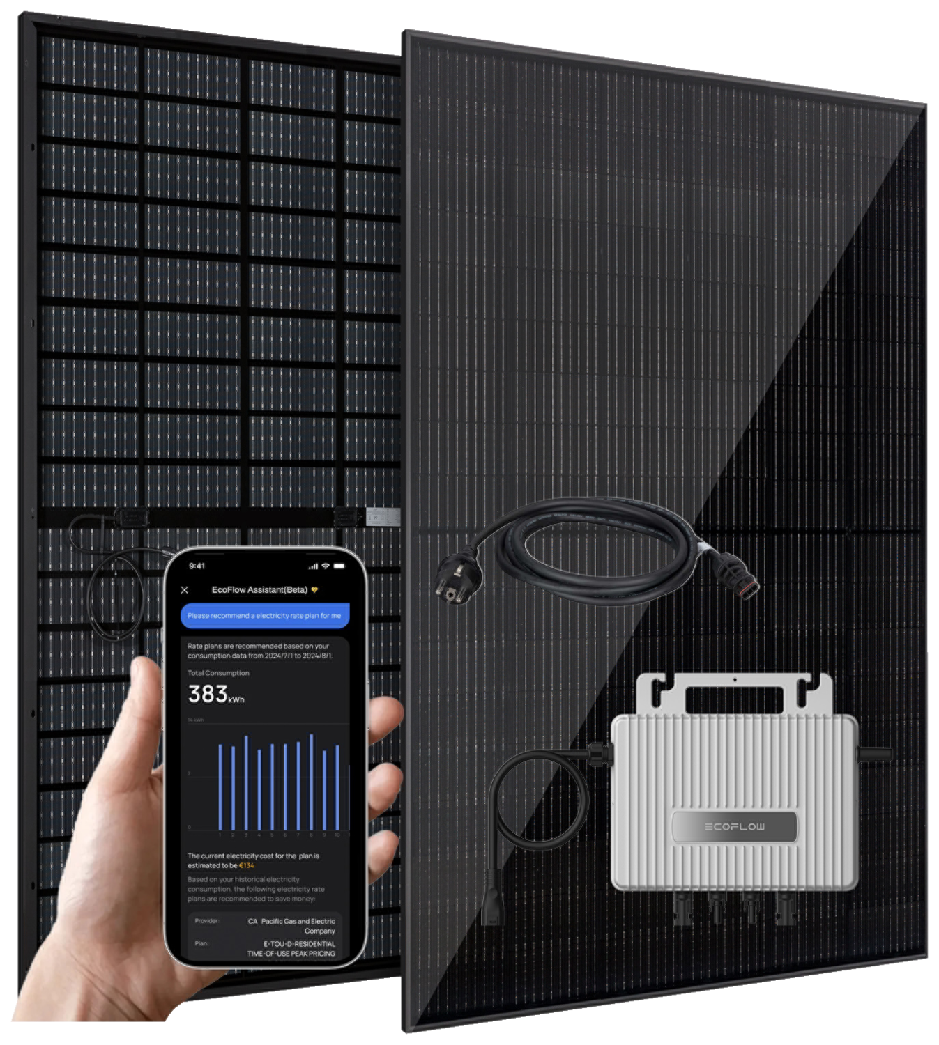 Vale GmbH Solární balkonová elektrárna Ecoflow 860 W