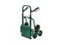 Zelený ruční vozík Parkside se čtyřmi koly.