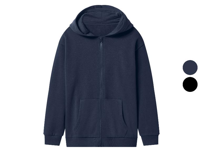Tmavě modrá mikina s kapucí na zip s předními kapsami