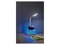 Stolní lampa s integrovanou držákem na mobilní telefon.