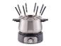 Nerezový fondue set s osmi vidličkami a elektrickou základnou