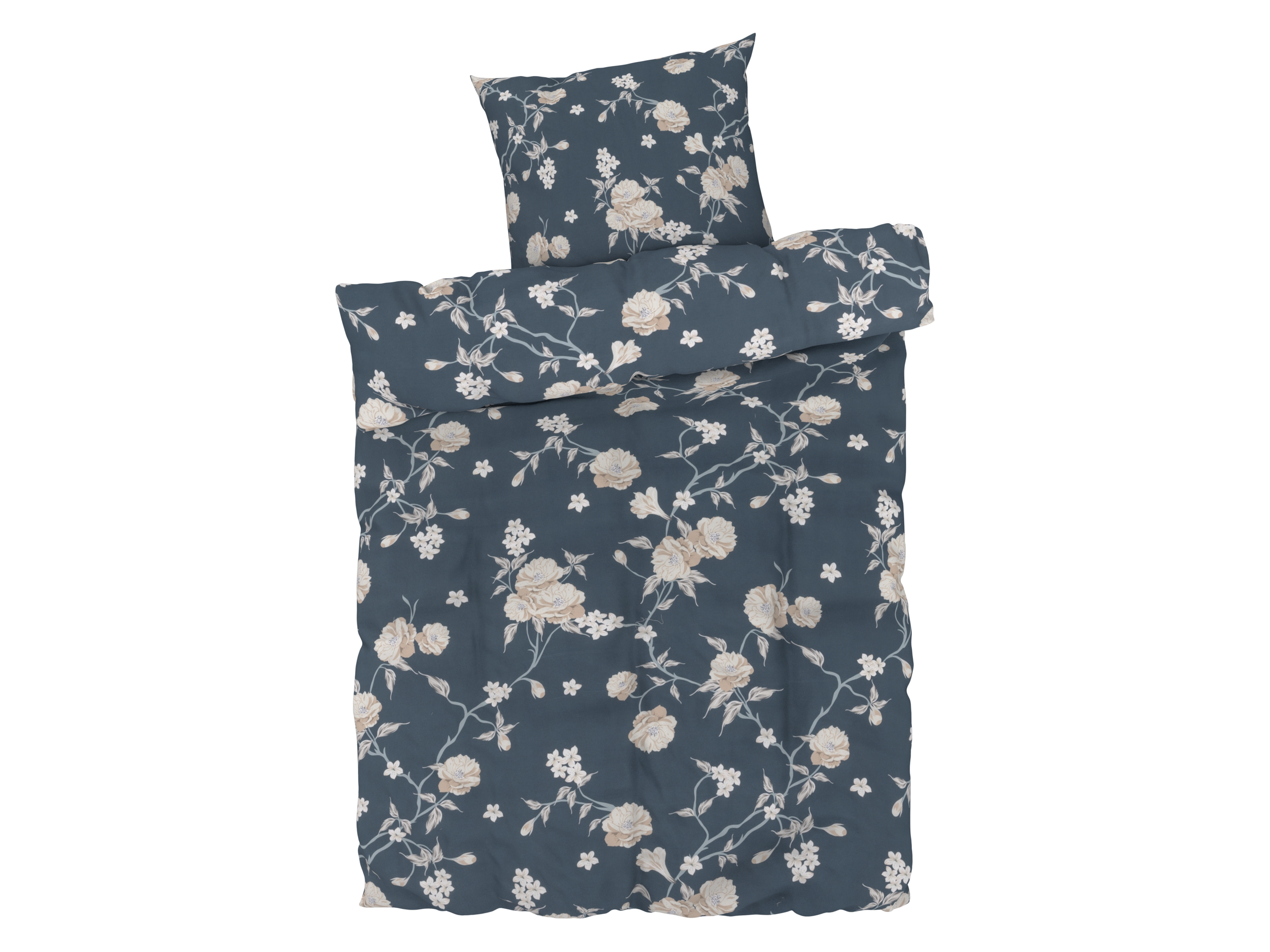Livarno home Ložní povlečení z mikrovláknitého saténu, 140 x 200 cm, 70 x 90 cm (navy modrá)