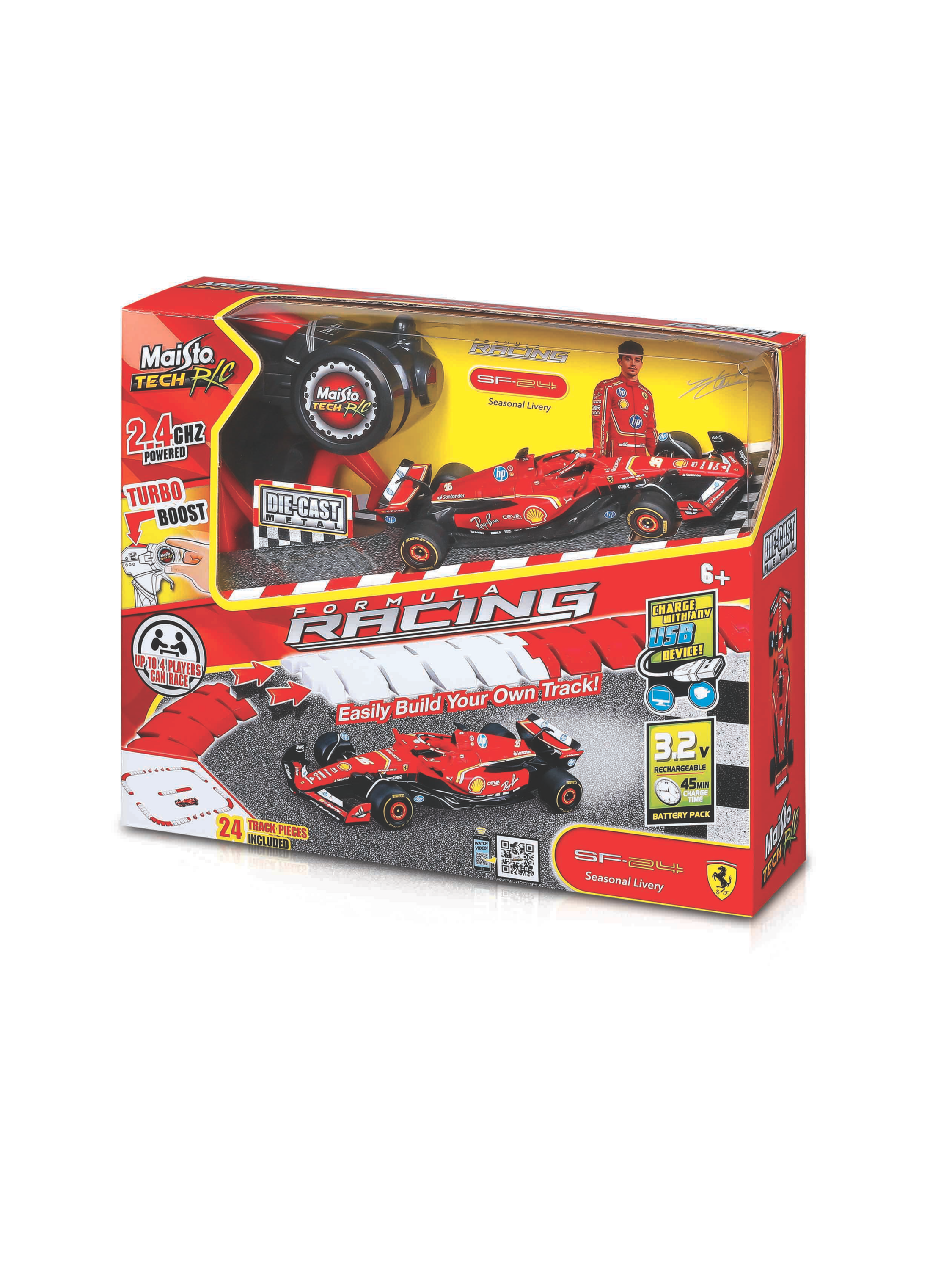 Maisto Tech RC Formula Racing se závodní dráhou, 1:41 (Ferrari Sf-24 č. 16 Lecler)