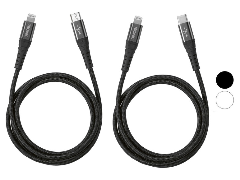  Zobrazit na celou obrazovku TRONIC® Nabíjecí a datový kabel Lightning, 1 m, textilní, 480 Mbps, až 3A - Obrázek 1