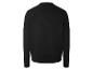 Černý pánský svetr s dlouhým rukávem a kulatým výstřihem