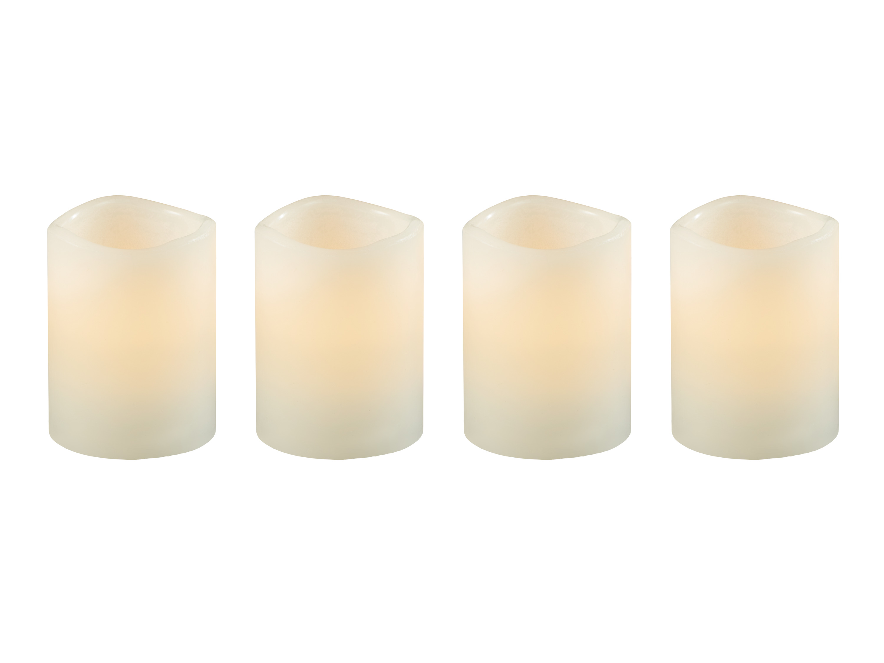 Livarno home LED svíčka z přírodního vosku, 2 ks / 4 ks (4 kusy, bílá)
