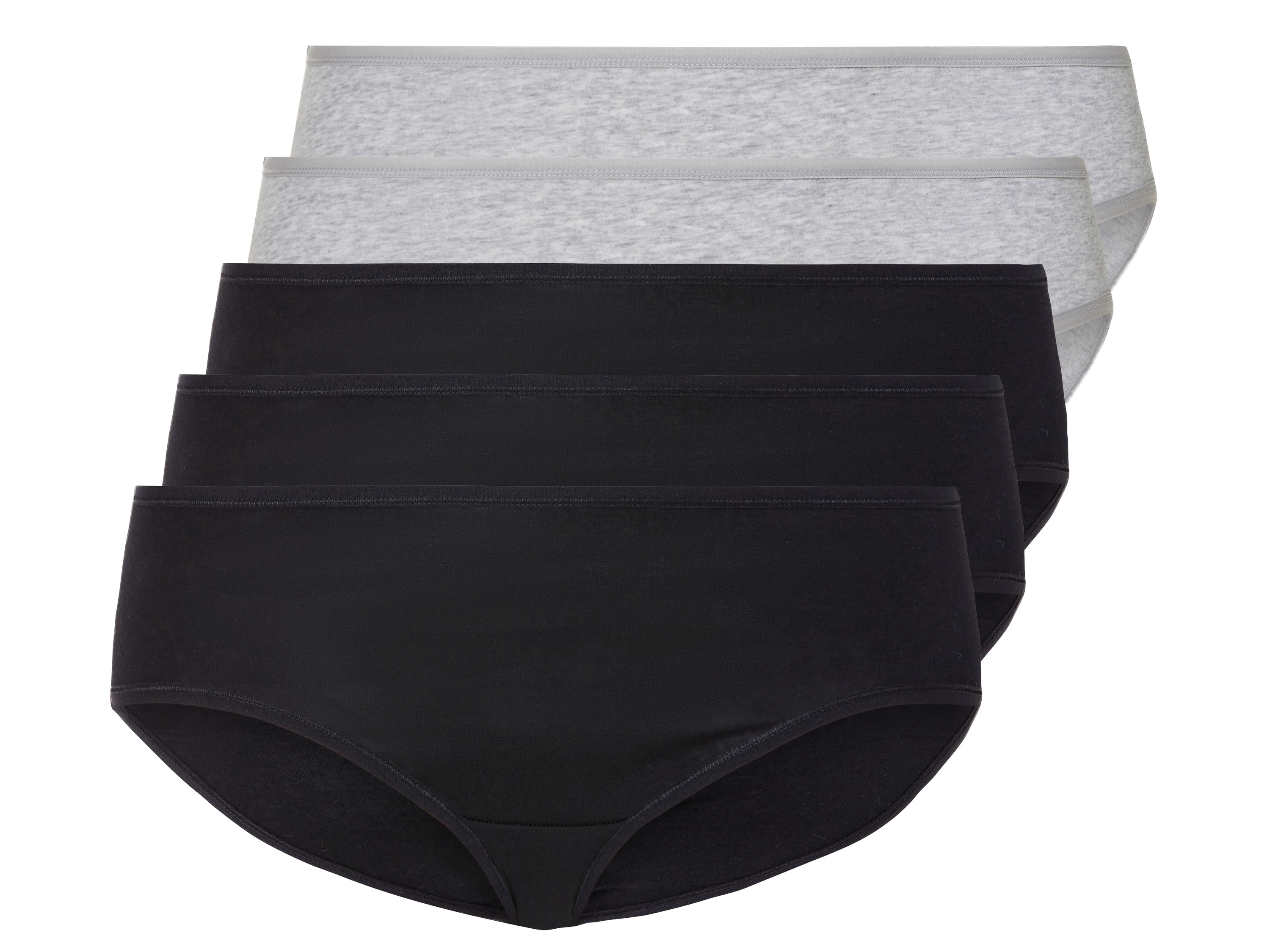 esmara® Dámské kalhotky, 5 kusů (XL (48/50), černá/šedá)