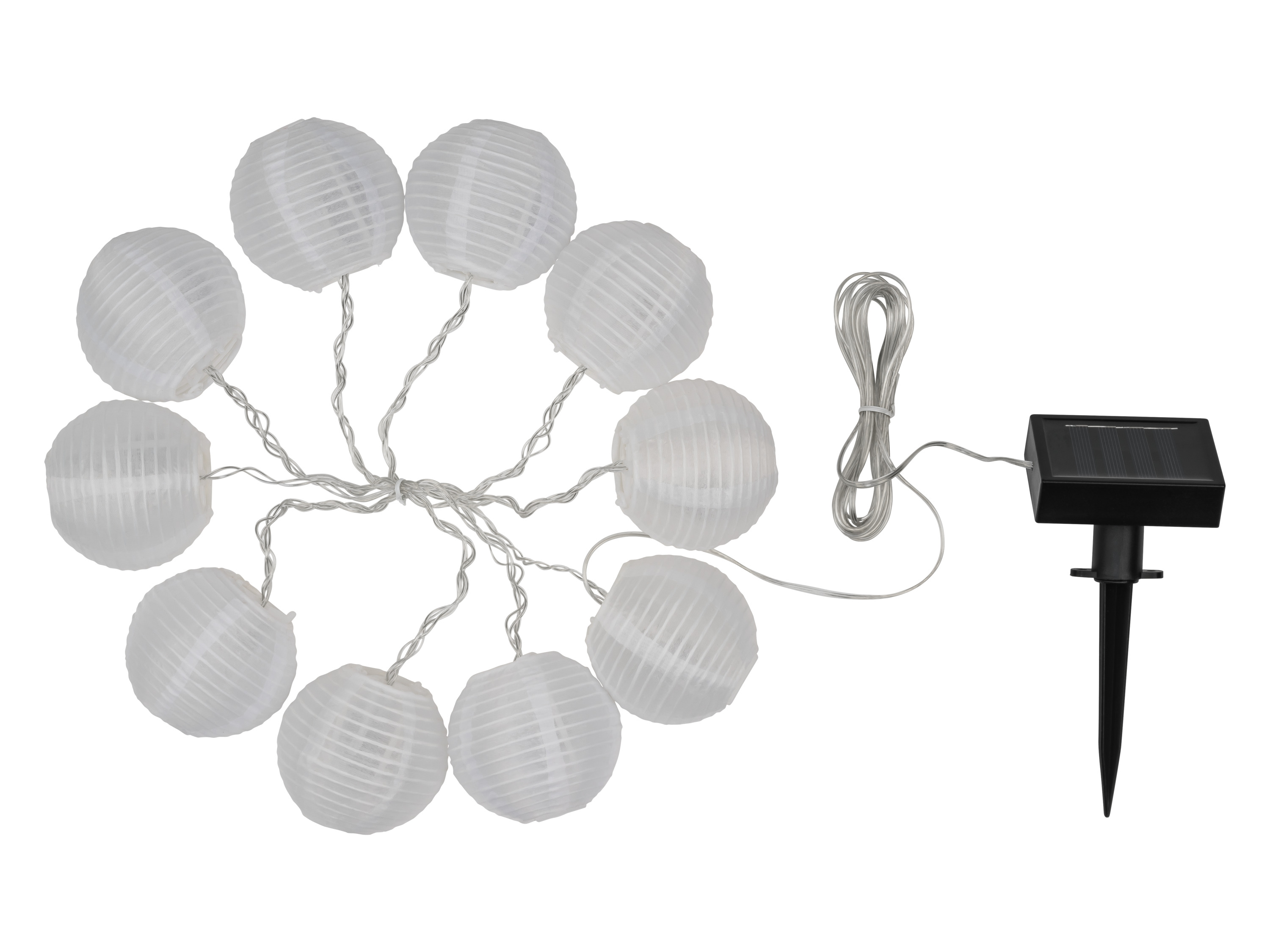 Livarno home Solární LED řetěz (lampiony/bílé)