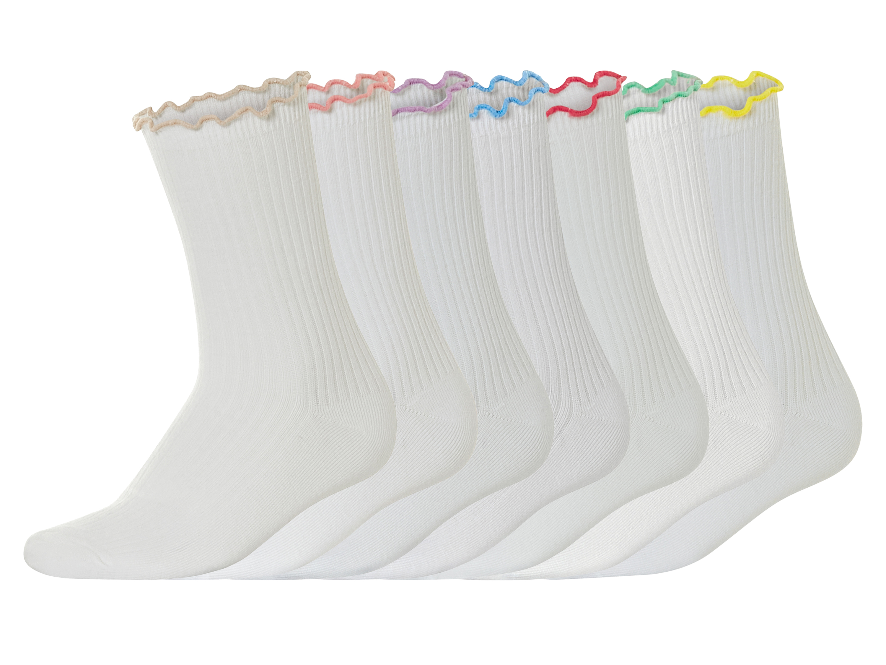 esmara® Dámské ponožky s BIO bavlnou, 7 párů (světle růžová / růžová / lila fialová / modrá / zelená, 39/42)