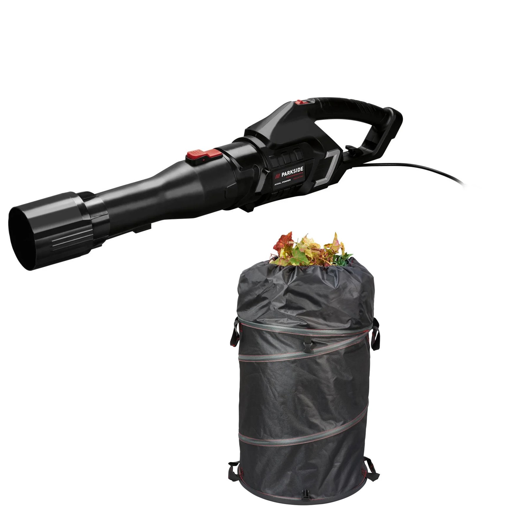 Parkside Performance® Sada elektrického axiálního foukače listí Ppelb 1650 a samorozkládacího vaku na odpad 150 l