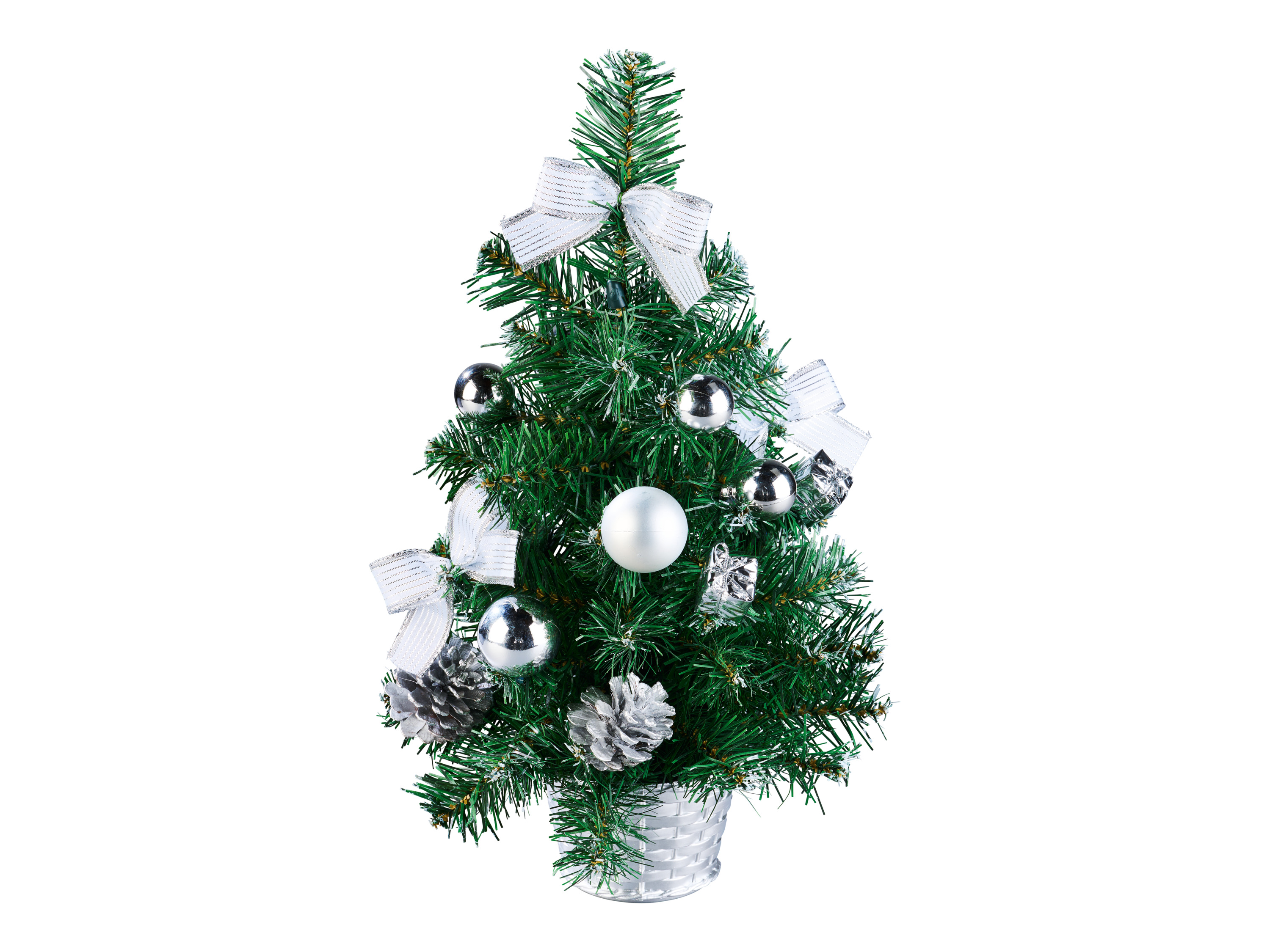 Livarno home Umělý mini vánoční stromek, 40 cm (stříbrná)