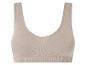 Béžová sportovní podprsenka s žebrovaným vzorem