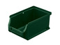 Zelená plastová úložná schránka.