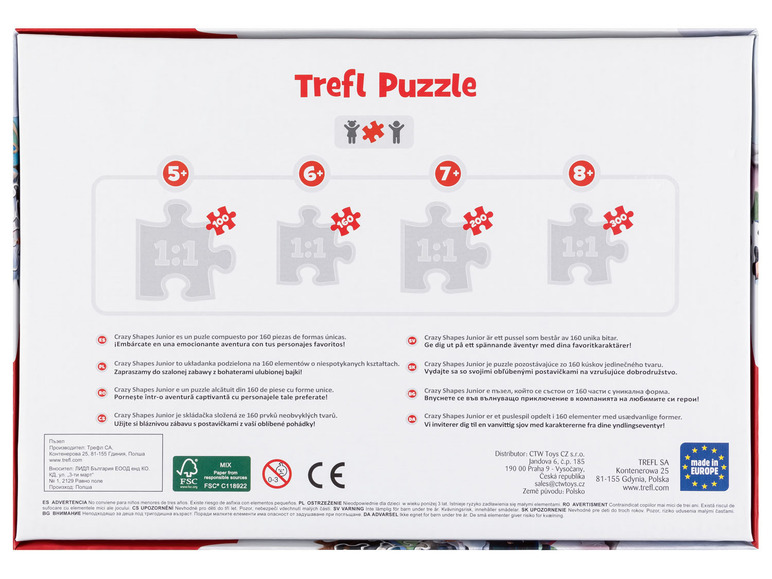  Zobrazit na celou obrazovku Trefl Dětské puzzle Junior Crazy Shapes, 160 dílků - Obrázek 3