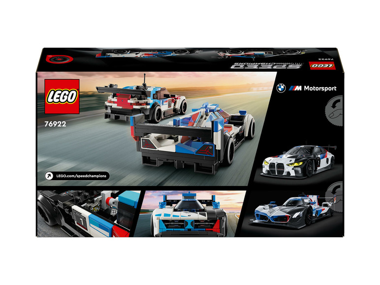 Sada LEGO Speed Champions se 2 závodními auty BMW.