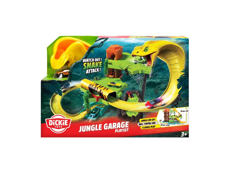 Dickie Toys Jungle Garage herní set s útokem hada a výtahem na auta.