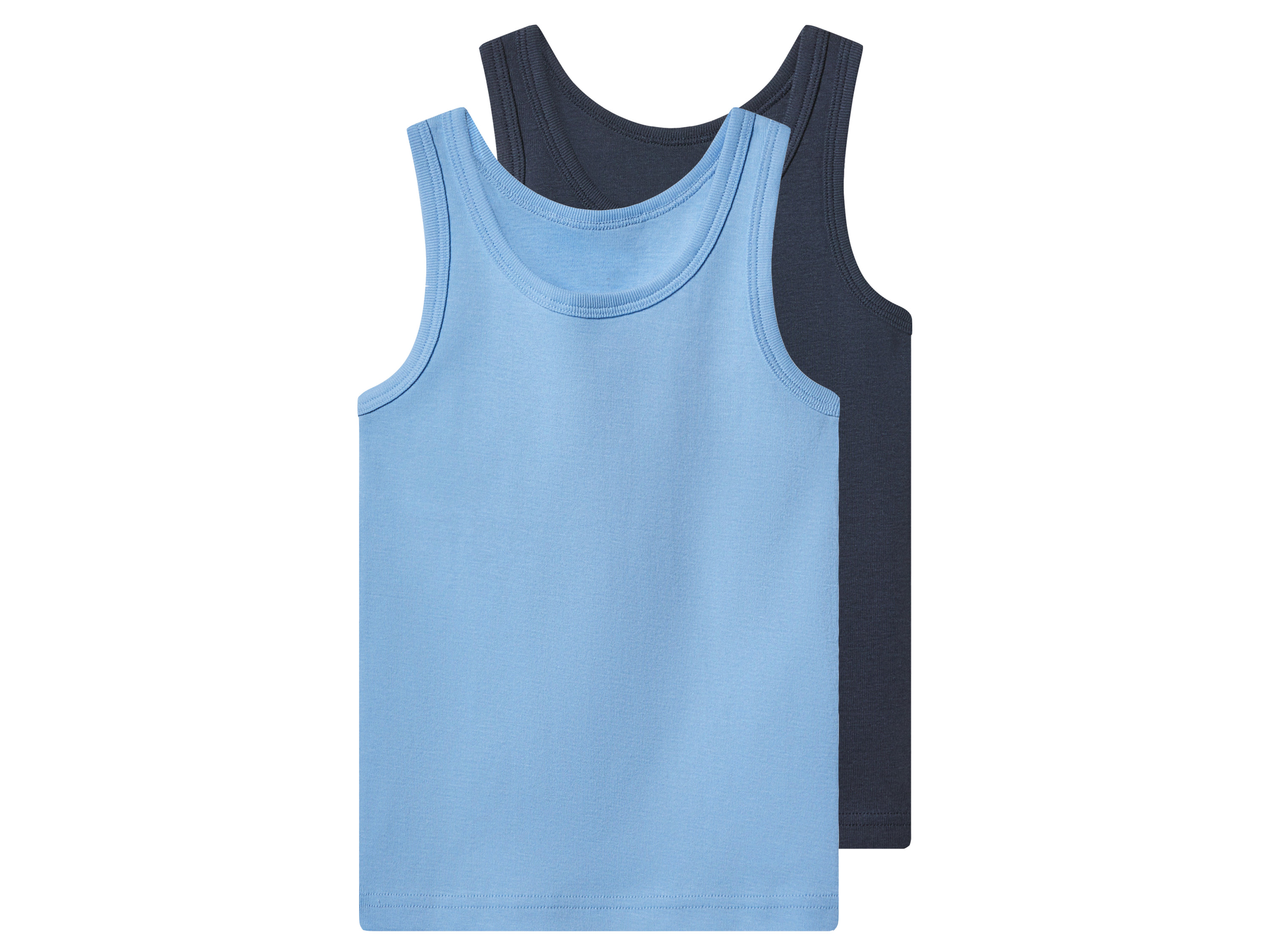 lupilu® Chlapecký nátělník, 2 kusy (navy modrá / světle modrá, 122/128)