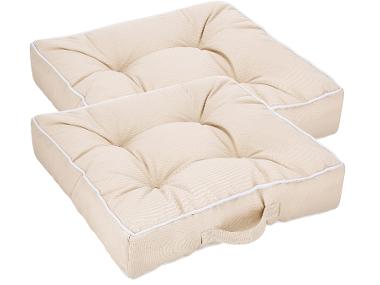 LIVARNO® Sada venkovních voděodpudivých podsedáků, 39 x 39 cm, 2dílná, béžová